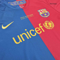 Retro A.INIESTA #8 2008/09 Barcelona Home Long Sleeve  Football Shirt- UCL Final Best Football Kits Shop