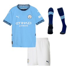Kid's Manchester City Home  Football Shirt Kit(Jersey+Shorts+Socks) 2024/25 Best Football Kits Shop