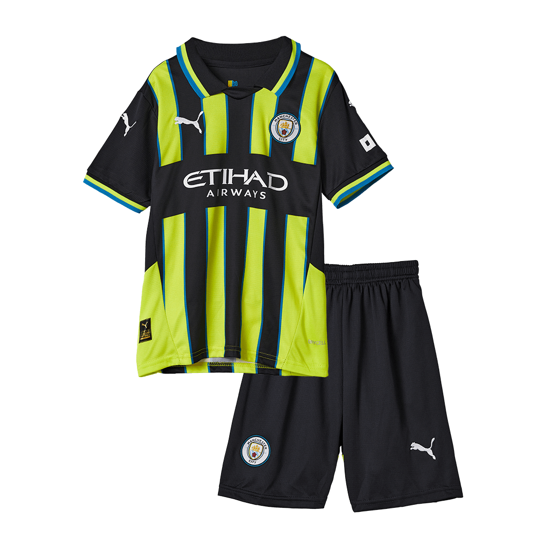 Kid's Manchester City Away  Football Shirt Kit(Jersey+Shorts+Socks) 2024/25 Best Football Kits Shop