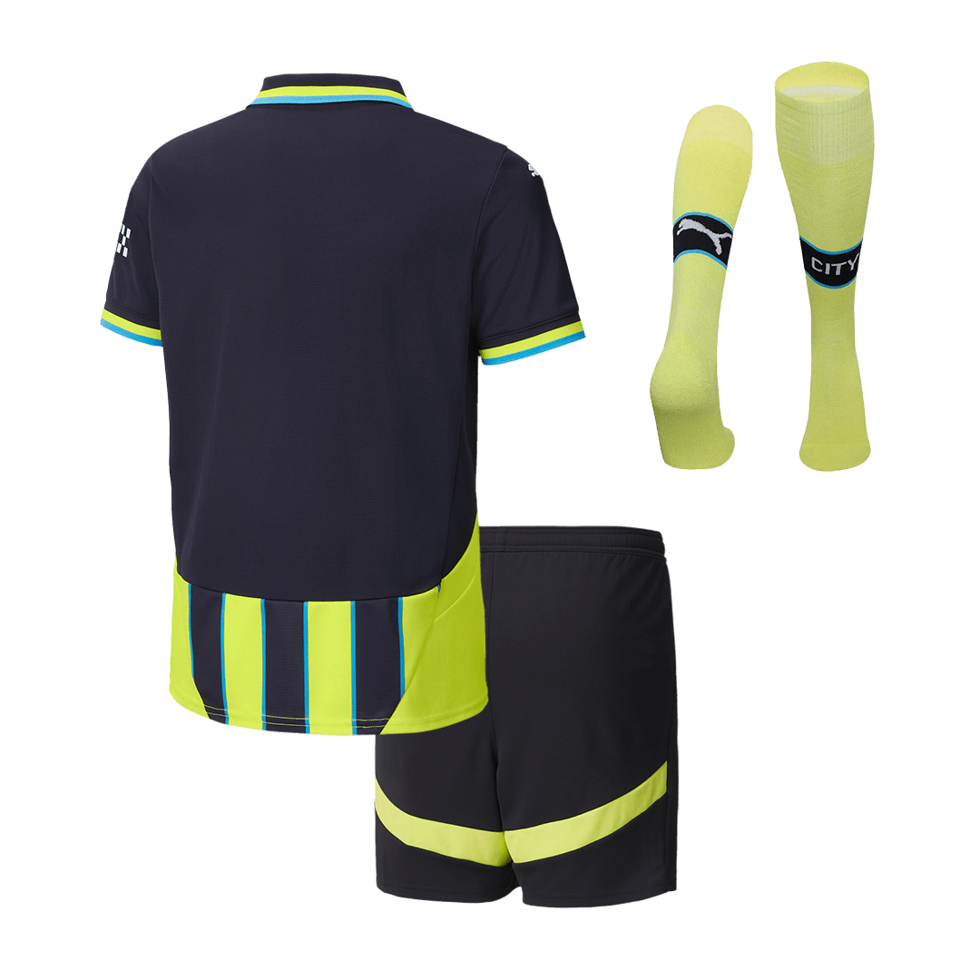 Kid's Manchester City Away  Football Shirt Kit(Jersey+Shorts+Socks) 2024/25 Best Football Kits Shop