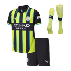 Kid's Manchester City Away  Football Shirt Kit(Jersey+Shorts+Socks) 2024/25 Best Football Kits Shop