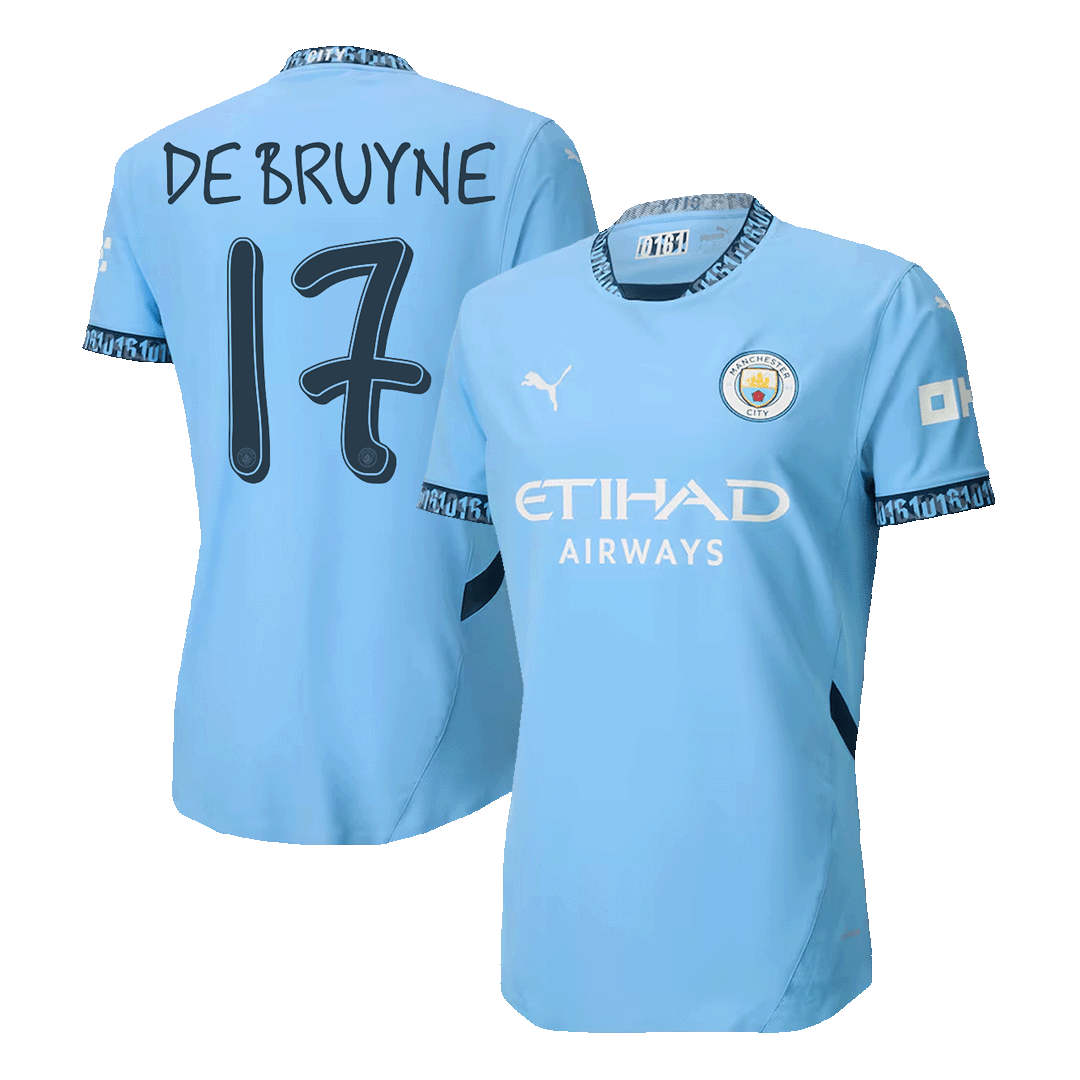 Player Version DE BRUYNE #17 Manchester City Home  Football Shirt 2024/25 - UCL Best Football Kits Shop