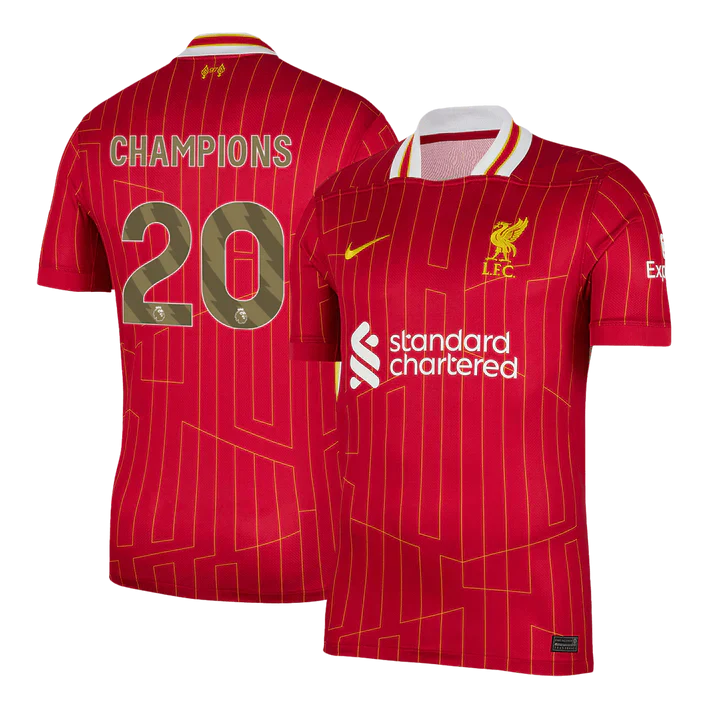 Liverpool FC Custom Number Home Football Shirt 2024/25 | Premier League Champions Best Football Kits Shop